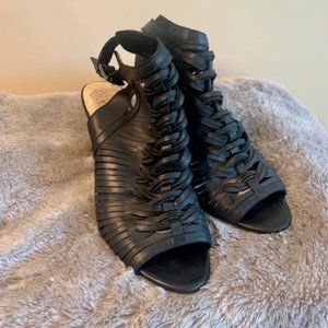 Black Strappy Leather Sandals - Vince Camuto